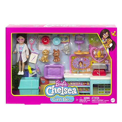 Barbie Chelsea Pet Vet Playset with Doll & Animals