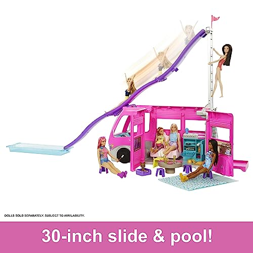 Barbie DreamCamper Playset with 60 Fun Accessories