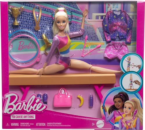 Barbie Gymnastics Playset with Blonde Fashion Doll