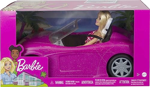 Barbie Sparkly Pink Car and Doll Set