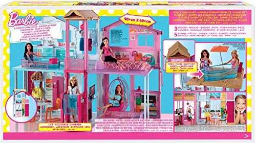 Barbie 3-Story Townhouse with Rooftop Lounge