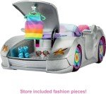 Sparkly Silver Barbie Extra Car with Fashion Accessories