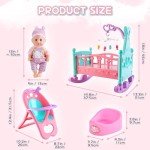 Interactive 12" Baby Doll Play Set with Accessories