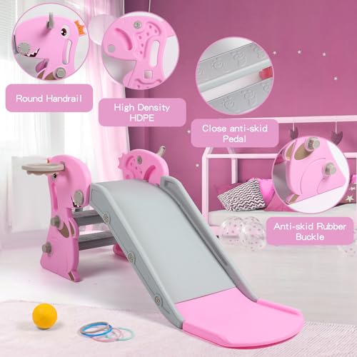 Foldable Indoor Slide and Climber Playset for Toddlers