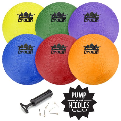 6-Pack Playground Balls with Hand Pump