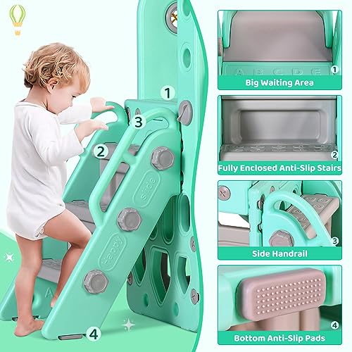 Arlopu 6-in-1 Slide Climber Playhouse for Kids