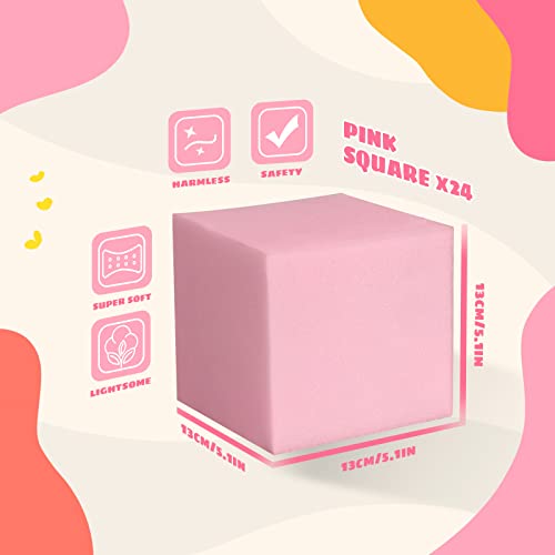 TAYUQEE 24 PCS Pink Foam Pit Blocks