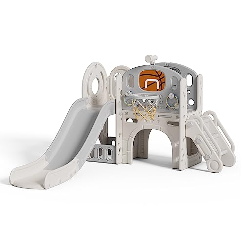 UNICOO Kids Slide Playset with Tunnel and Climber
