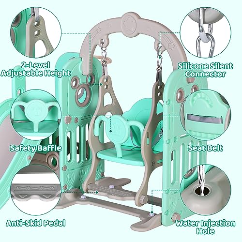 Arlopu 6-in-1 Slide Climber Playhouse for Kids