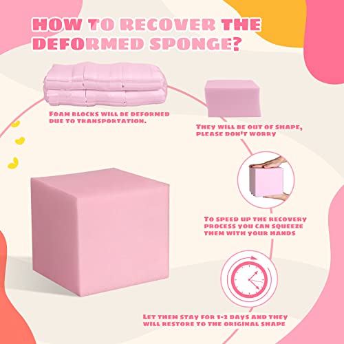 TAYUQEE 24 PCS Pink Foam Pit Blocks