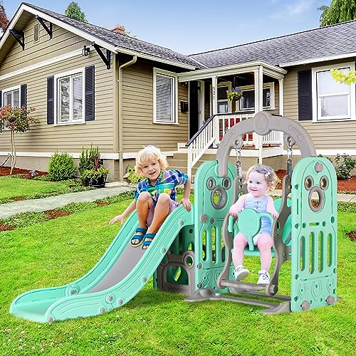 Arlopu 6-in-1 Slide Climber Playhouse for Kids
