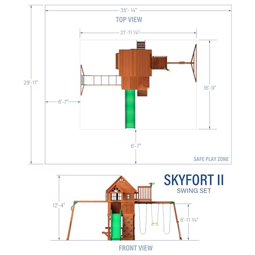 Skyfort II Cedar Wood Playground and Playhouse Set