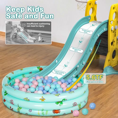 Hapsor 4-in-1 Toddler Slide and Swing Set