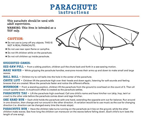 12-Foot Kids Parachute with Handles & Carry Bag