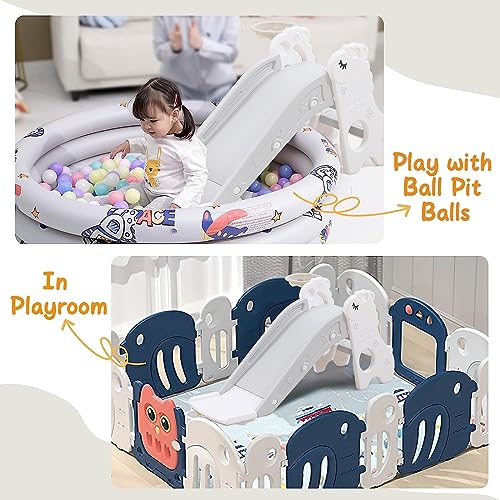 Pearl White Indoor Slide and Climber for Toddlers