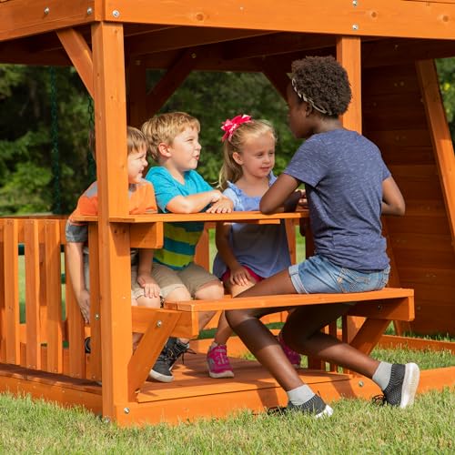 Skyfort II Cedar Wood Playground and Playhouse Set