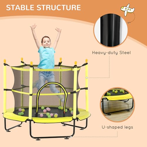 Qaba Kids Indoor/Outdoor Trampoline with Ball Pit