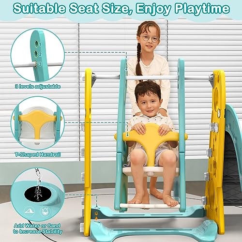 Hapsor 4-in-1 Toddler Slide and Swing Set