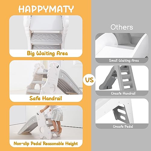 Pearl White Indoor Slide and Climber for Toddlers