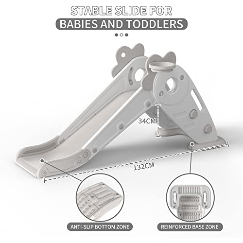 Toddler Slide and Basketball Playset for Kids