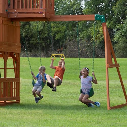 Skyfort II Cedar Wood Playground and Playhouse Set