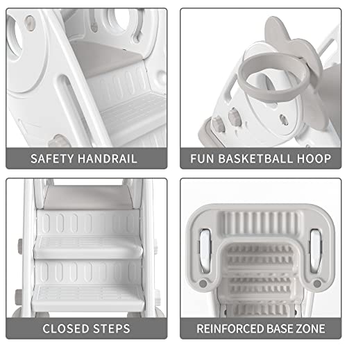 Toddler Slide and Basketball Playset for Kids