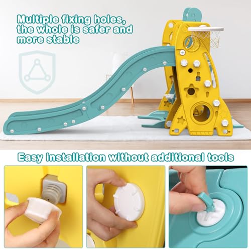 Hapsor 4-in-1 Toddler Slide and Swing Set