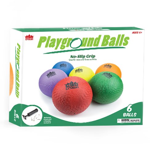 6-Pack Playground Balls with Hand Pump