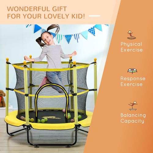 Qaba Kids Indoor/Outdoor Trampoline with Ball Pit