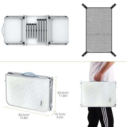 Portable Folding Picnic Table with Adjustable Heights