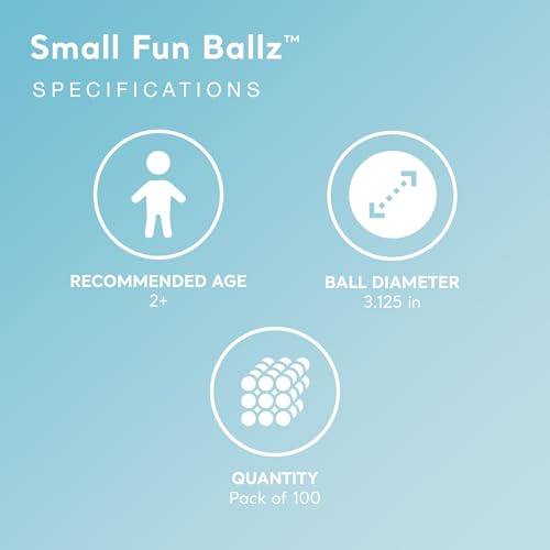 Multicolored Fun Ballz for Play Pits - 100 Pack