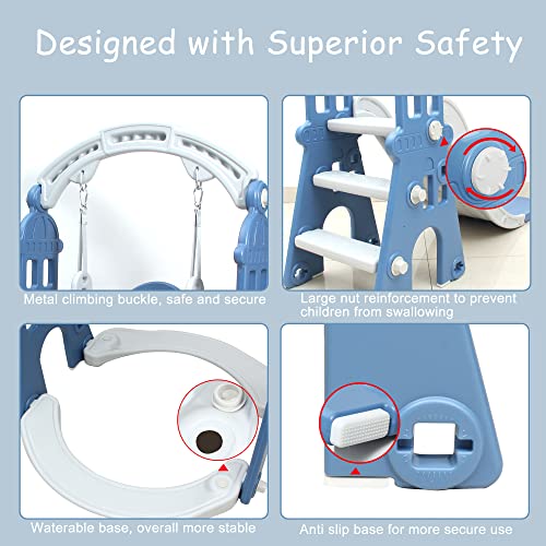 5-in-1 Toddler Playhouse Slide and Swing Set