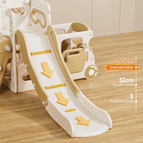 5-in-1 Indoor Toddler Slide Playset with Climber