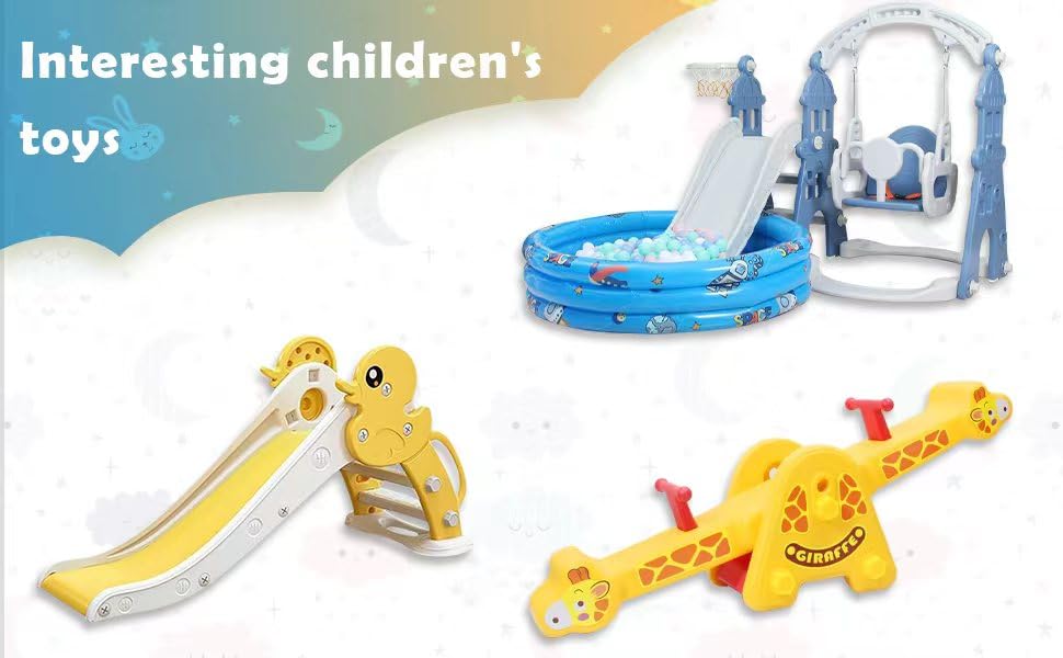 5-in-1 Toddler Playhouse Slide and Swing Set