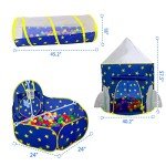 3-Piece Kids Play Tent with Ball Pit & Tunnel
