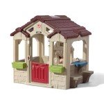 Outdoor Plastic Playhouse with Fireplace for Kids