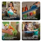 Outdoor Plastic Playhouse with Fireplace for Kids