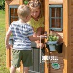 Wooden Kids Playhouse with Outdoor Kitchen Accessories