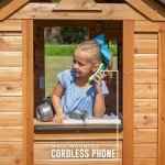 Wooden Kids Playhouse with Outdoor Kitchen Accessories