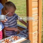 Wooden Kids Playhouse with Outdoor Kitchen Accessories