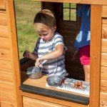Wooden Kids Playhouse with Outdoor Kitchen Accessories