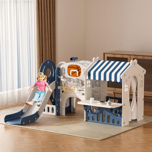 10-in-1 Toddler Slide and Playhouse Set