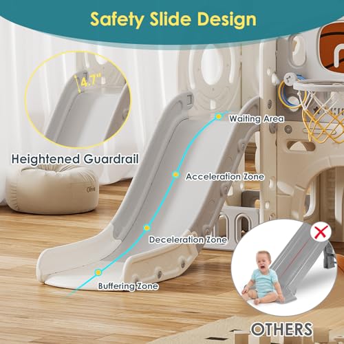 BIERUM 10-in-1 Toddler Slide & Playhouse Set