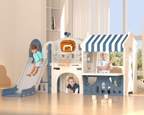 10-in-1 Toddler Slide and Playhouse Set