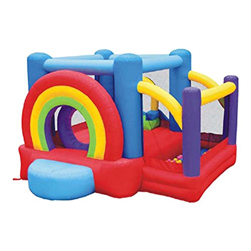 Lucky Rainbow Inflatable Bounce House and Ball Pit