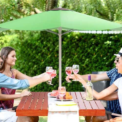 Wooden Folding Picnic Table with Umbrella Holder