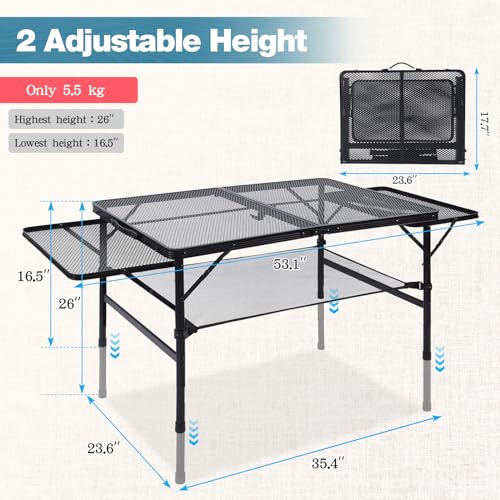 Kids Adjustable Folding Grill Table for Outdoor Fun
