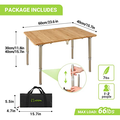ATEPA Folding Bamboo Snack Table for Kids