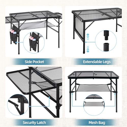Kids Adjustable Folding Grill Table for Outdoor Fun