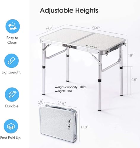 Adjustable Height Folding Camp Table for Kids
